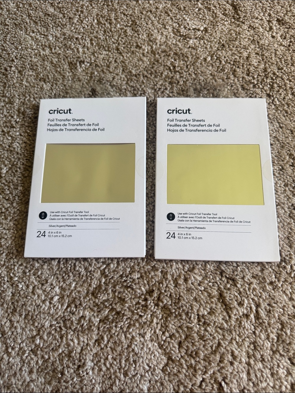 Cricut Metallic Silver Transfer Sheets - 2 Packs